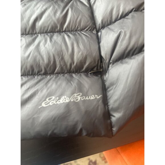 Eddie Bauer Womens PS Black Down Jacket EB650 Lightweight Nylon Shell - Picture 3 of 7